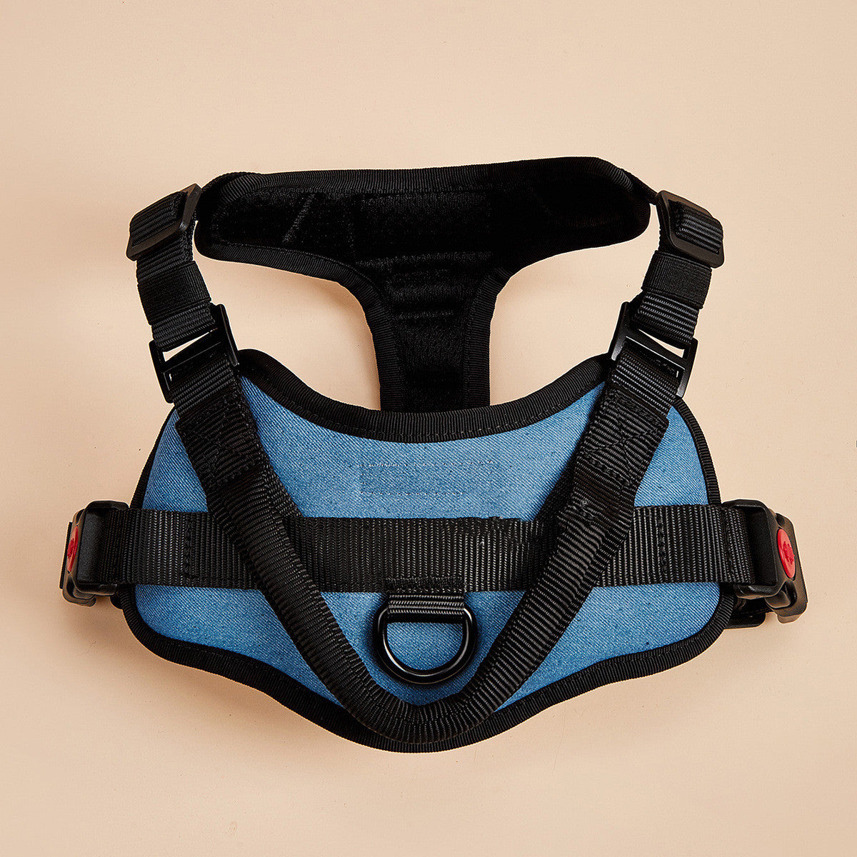 No-pull dog harness in 5 colors — Black, Light Blue, Denim Blue, Camouflage, Retro Blue