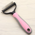 2-in-1 dog grooming comb showing wide tooth side for smoothing long coats