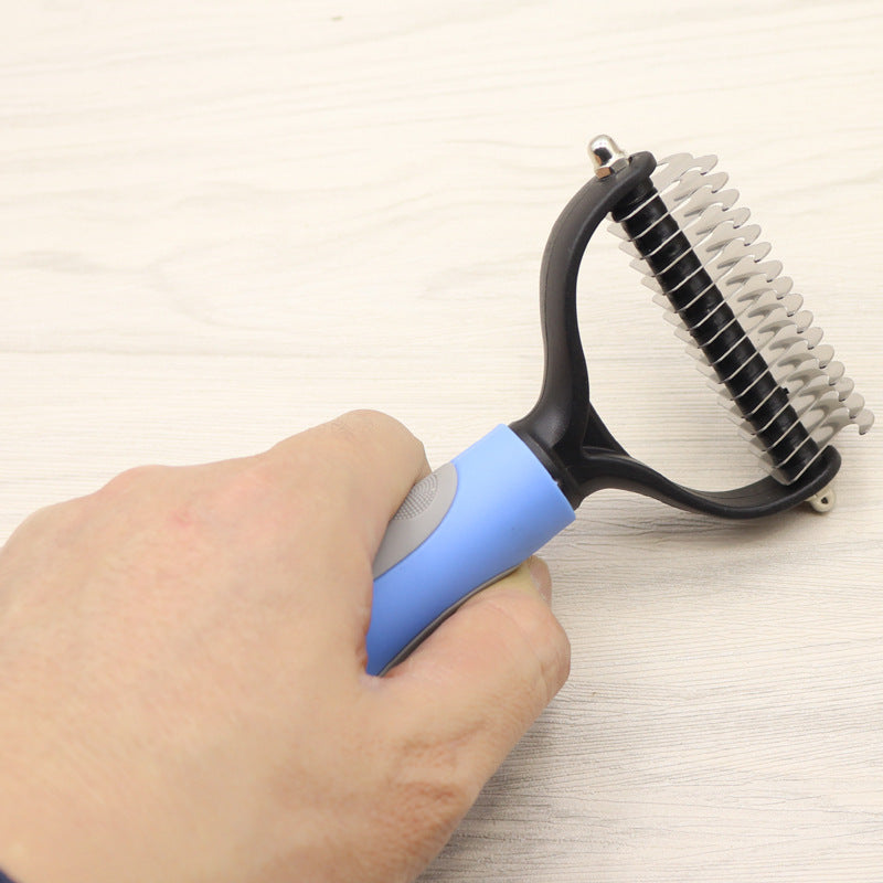 Dog detangling comb fine teeth for removing mats from long-haired dog coats