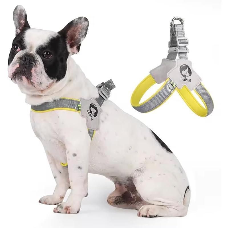 Reflective no-pull dog harness escape-proof side-release buckles