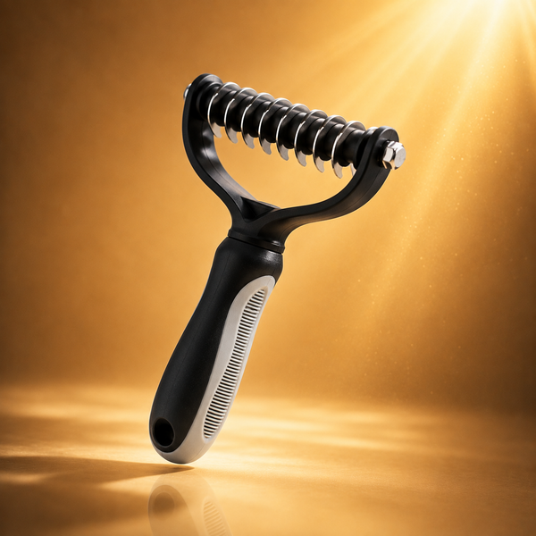 2-in-1 Dog Grooming Comb, Wide Tooth for Deshedding and Undercoat