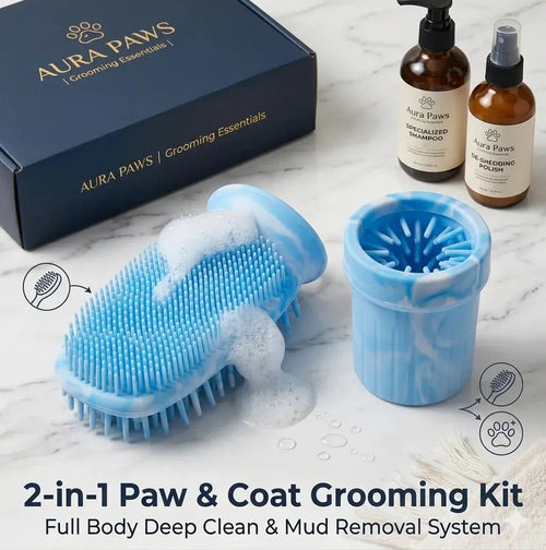 Dog paw cleaner cup with silicone bristles for cleaning muddy dog paws